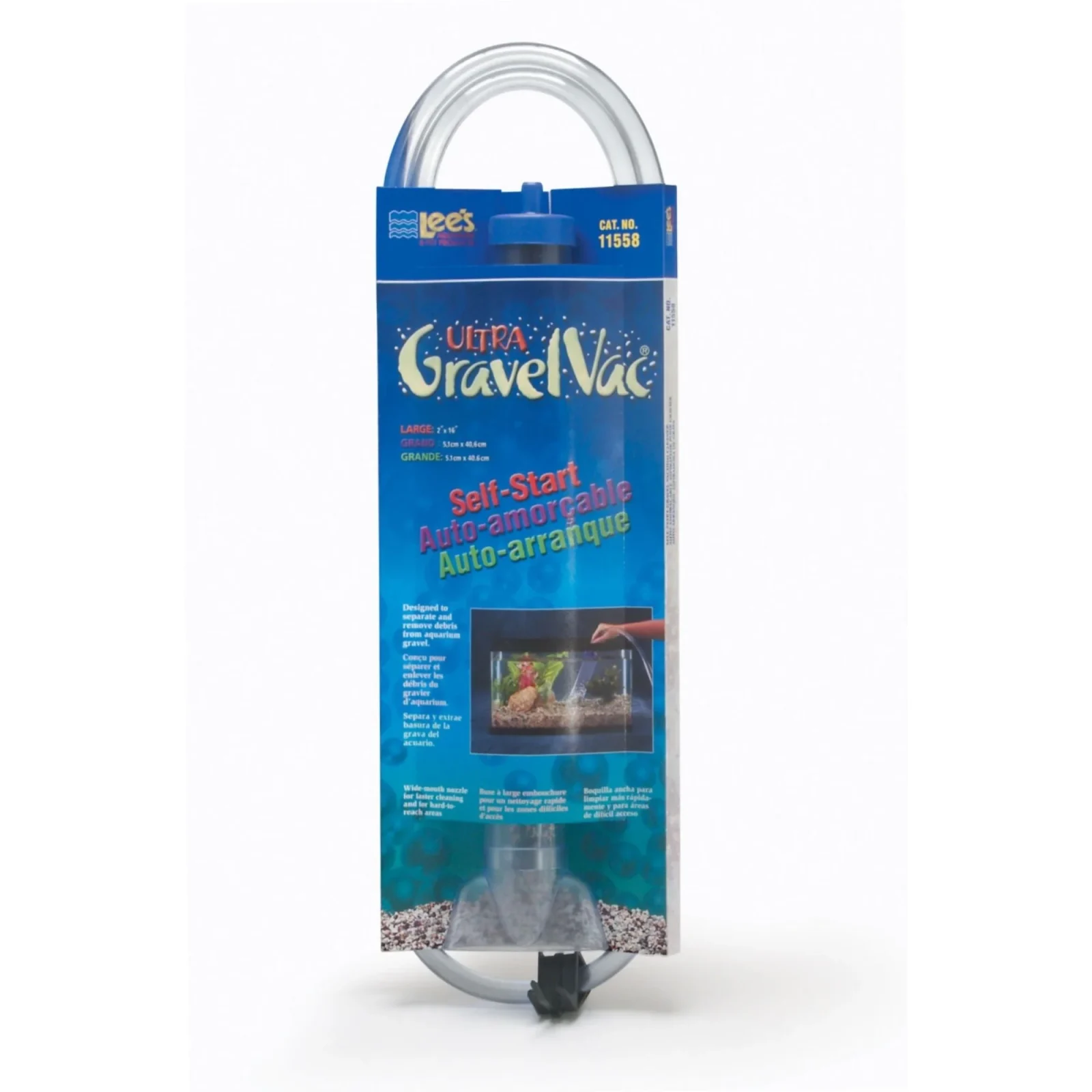 Lee's Aquarium & Pet Products Ultra GravelVac Self-Start Gravel Vacuum Cleaner with Nozzle & Clip 1ea/2In X 16 in, LG