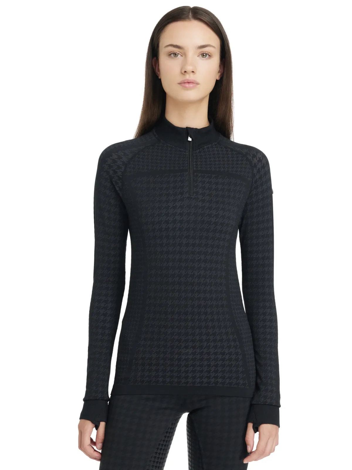 LeMieux® Ladies' Aspen Houndstooth Quarter-Zip Top