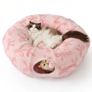 Lesure® Cat Tunnel Bed for Indoor Cats - Bow