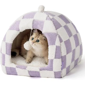 Lesure® Cute Checkerboard Cat Beds for Indoor Cats