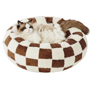 Lesure® Cute Donut Pet Bed for Dogs & Cats - Checkerboard