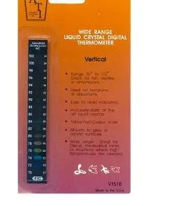 Liquid Crystal VERTICAL Digital Thermometers by Aquarium Technologies