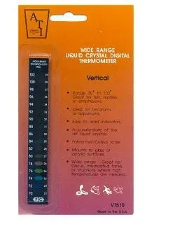 Liquid Crystal VERTICAL Digital Thermometers by Aquarium Technologies