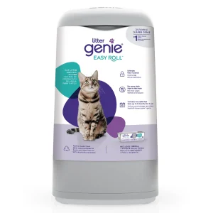 Litter Genie Easy Roll Cat Litter Disposal Pail W/ Ultimate Odor Control, Includes Refill & Scoop
