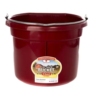 Little Giant 8 Quart Burgandy Flat Back Plastic Bucket