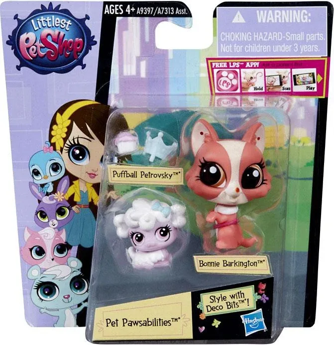 Littlest Pet Shop Pet Pawsabilities Bonnie Barkington & Puffball Petrovsky Figure 2-Pack