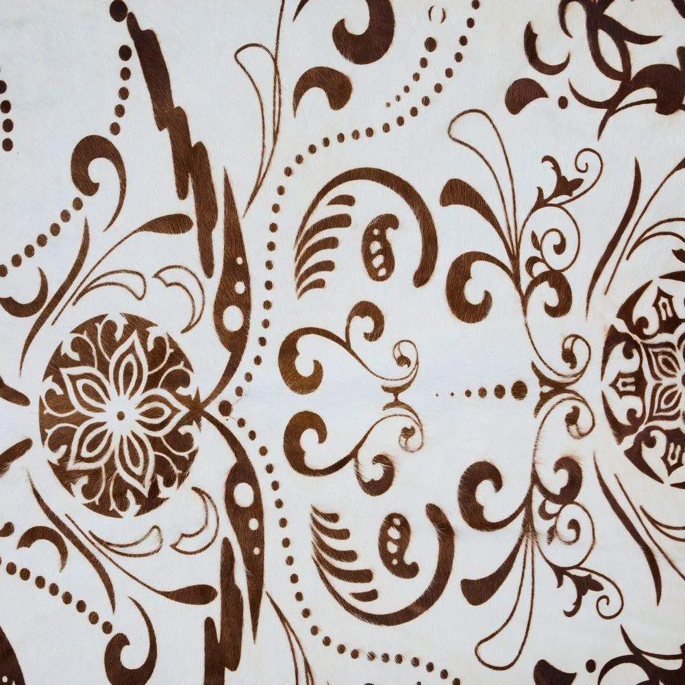 Lmt Design Baroque Medium Brown on Beige Cowhide Rug - Image 2