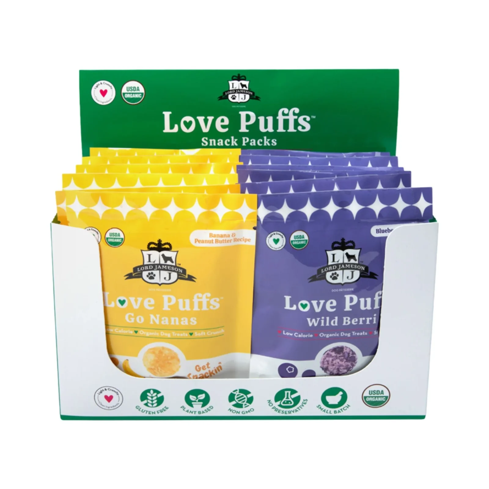 Lord Jameson Dog Love Puffs Tray, Assorted, 12-Pack