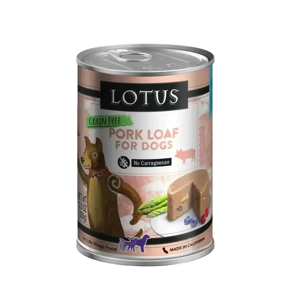 Lotus Pork Loaf Grain-Free Canned Dog Food 12/12.5oz