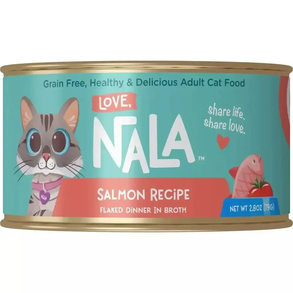 Love, Nala Flaked Salmon Recipe in Broth Cat Food 2.8oz