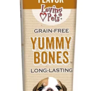 Loving Pet Yummy Bone Peanut Butter Flavor Filled Dog Treat Wrapped 2.8oz