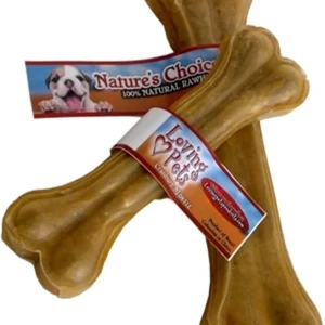 Loving Pets Natures Choice Pressed Rawhide Bone Dog Treat 12in