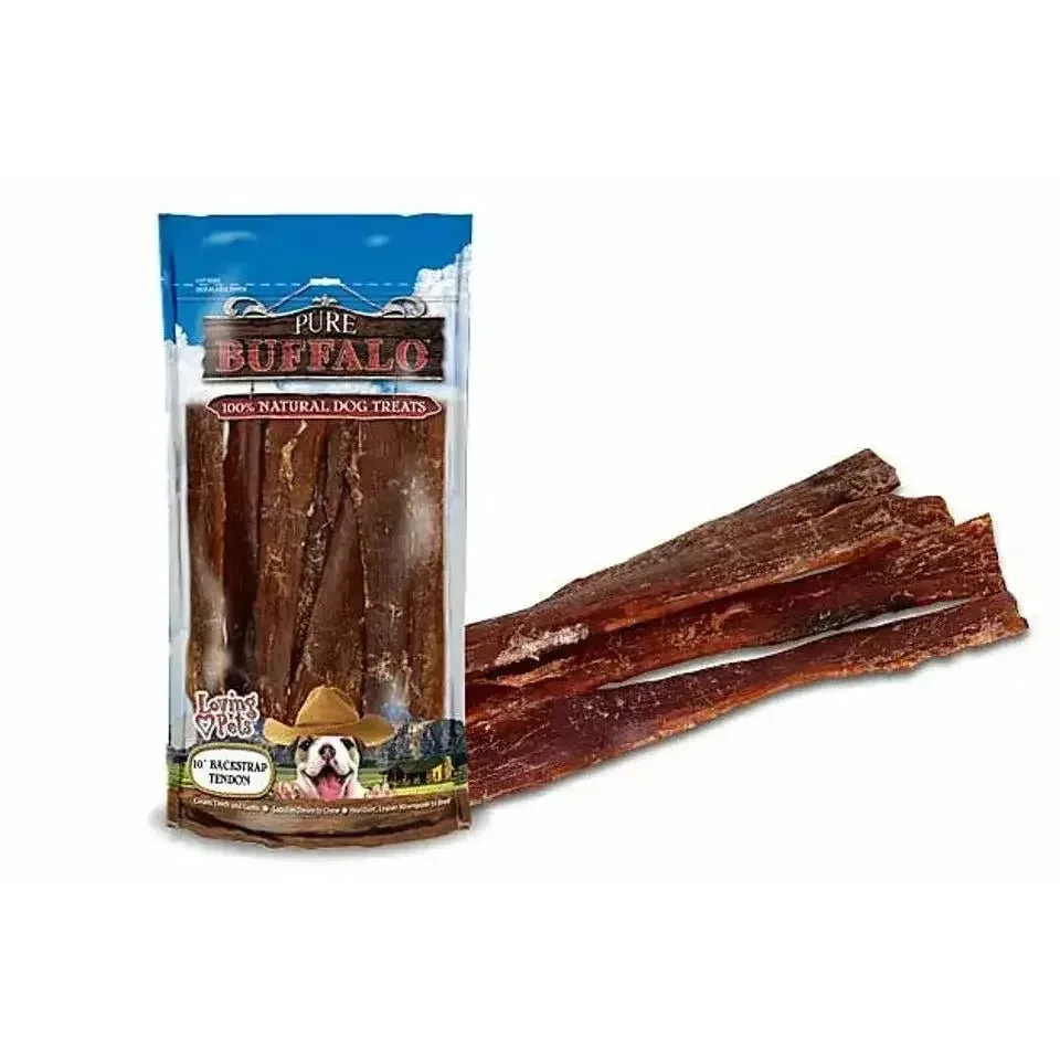 Loving Pets Pure Buffalo 4-6" Backstrap Tendon Dog Treats 20ct