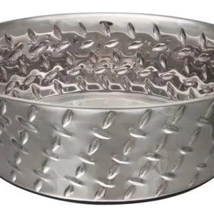 Loving Pets Ruff Nφ Tuff Diamond Plate Bowls with Non Skid Bottom Dog Bowl 2qt