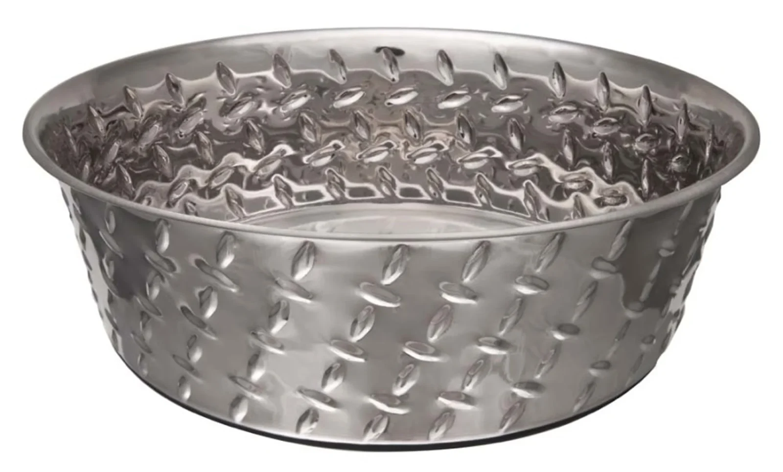 Loving Pets Ruff Nφ Tuff Diamond Plate Bowls with Non Skid Bottom Dog Bowl 2qt