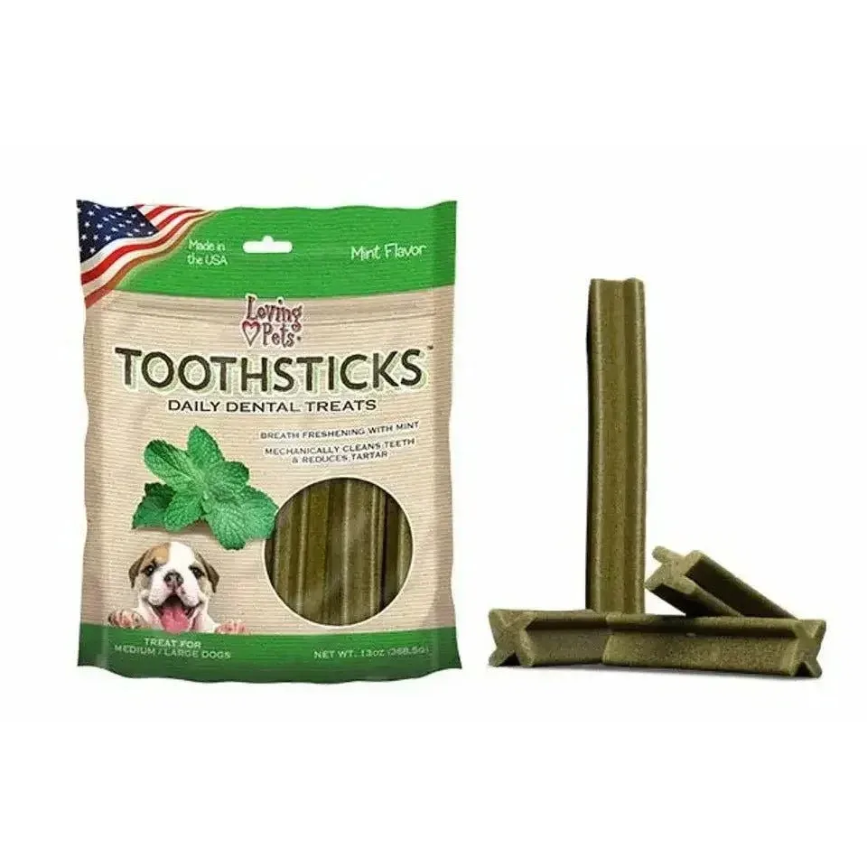 Loving Pets Toothsticks Fresh Mint Dental Sticks For Dogs