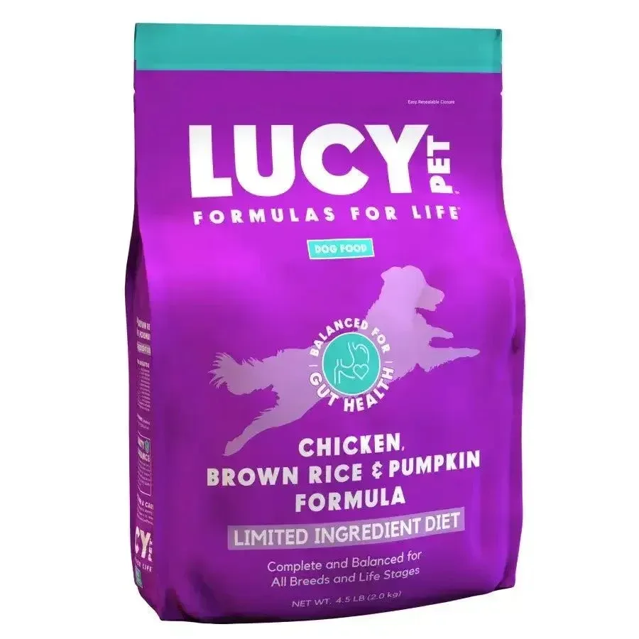 Lucy Pet Products Chicken Brown Rice Dog Food with Pumpkin - L.I.D. Dry Formula for Life
