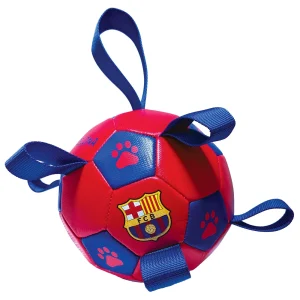 Maccabi Dog Soccer Ball for Dogs, 6in with Grab Tabs, Floats on Water, Fetch Dog Toy Barcelona