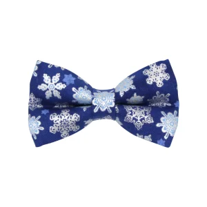Made By Cleo® Shimmering Snowflakes Winter Blue Cat Bow Tie