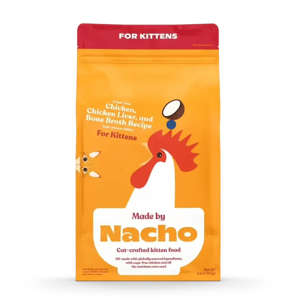 Made by Nacho Cage-Free Chicken, Chicken Liver & Bone Broth Recipe Kittens Dry Cat Food