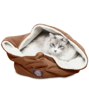 Majestic Pet 17 inch Rust Suede Burrow Pet Bed