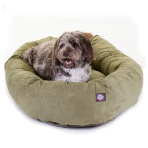 Majestic Pet Products Faux Suede Bagel Dog Bed