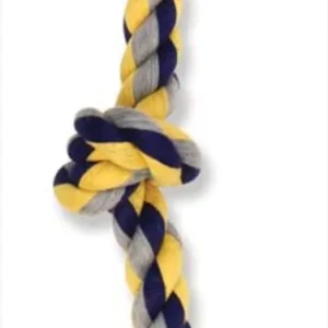 Mammoth Pet Products Cottonblend Color 3 Knot Rope Tug Small 15in