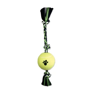 Mammoth Pet Products Large Color 3 Knot Tug w/4in Tennis Ball 24in