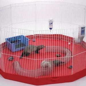 Marshall Pet Products Small Animal Play Pen Mat Red 1ea/11 Panel