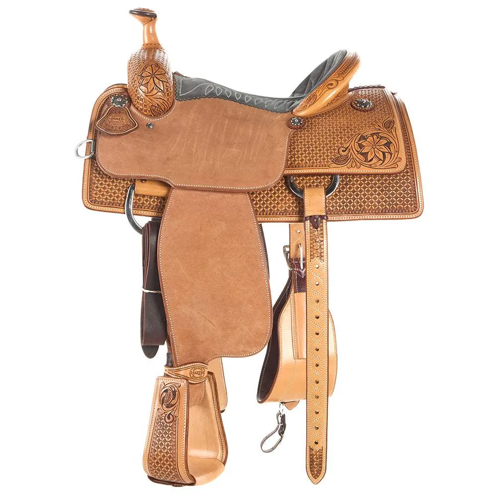 Martin Saddlery 1/2 Breed Desert Flower and Waffle Team Roping Saddle - Image 2