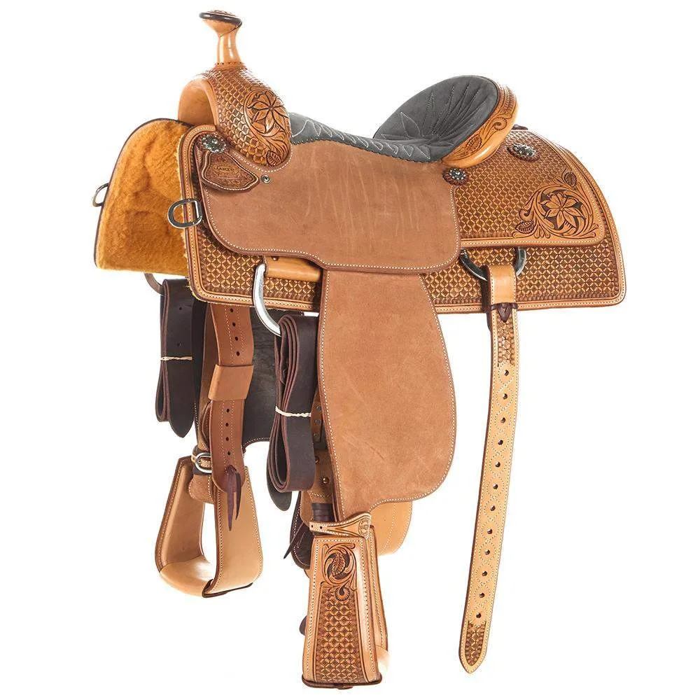 Martin Saddlery 1/2 Breed Desert Flower and Waffle Team Roping Saddle