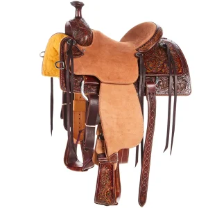 Martin Saddlery 13.5in 1/2 Breed Weathered Antique Wyoming Flower and Acorn/Oak Combo
