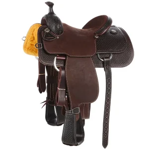 Martin Saddlery 13.5in Chocolate 1/2 Breed Waffle Stamp with Hard Seat