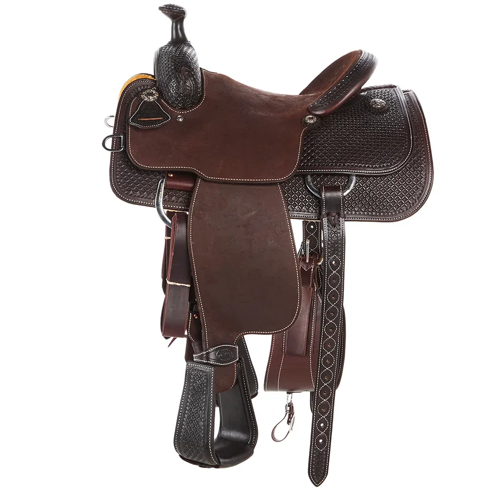Martin Saddlery 13.5in Chocolate 1/2 Breed Waffle Stamp with Hard Seat - Image 2