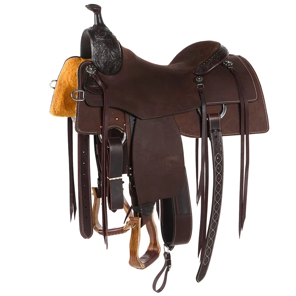 Martin Saddlery 15.5in Chocolate 1/8 Breed Prairie Flower Performance Saddle