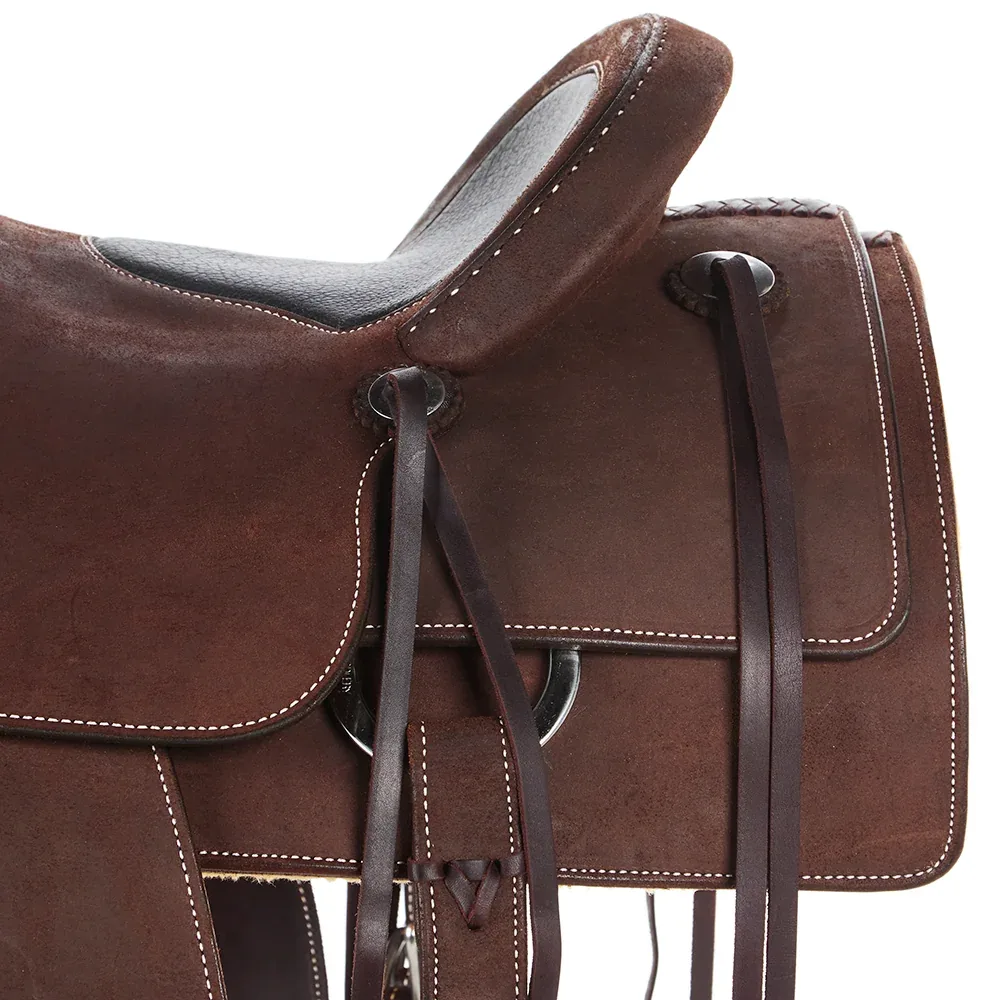 Martin Saddlery 15in Chocolate Roughout with Inlaid Black Bison Seat - Image 2