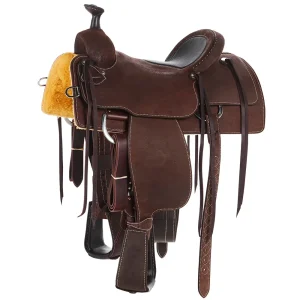 Martin Saddlery 15in Chocolate Roughout with Inlaid Black Bison Seat