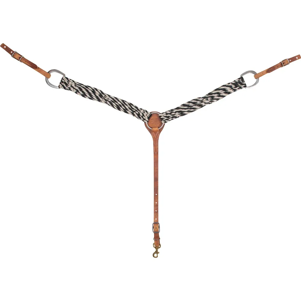Martin Saddlery 2in Black and Natural Mohair Breast Collar