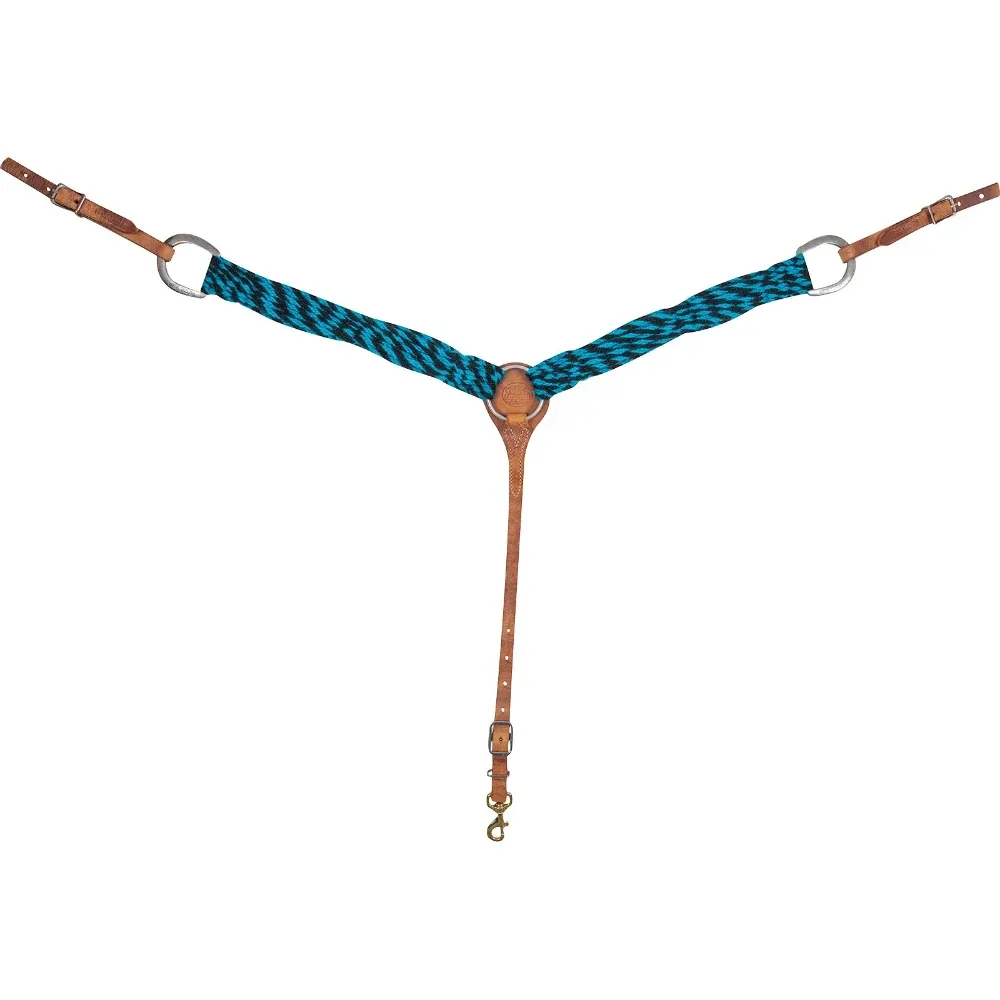 Martin Saddlery 2in Turquoise and Black Mohair Breast Collar