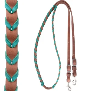 Martin Saddlery® Latigo Laced Barrel Rein - 5/8"-Thick, Buckle and Keeper Snap Ends