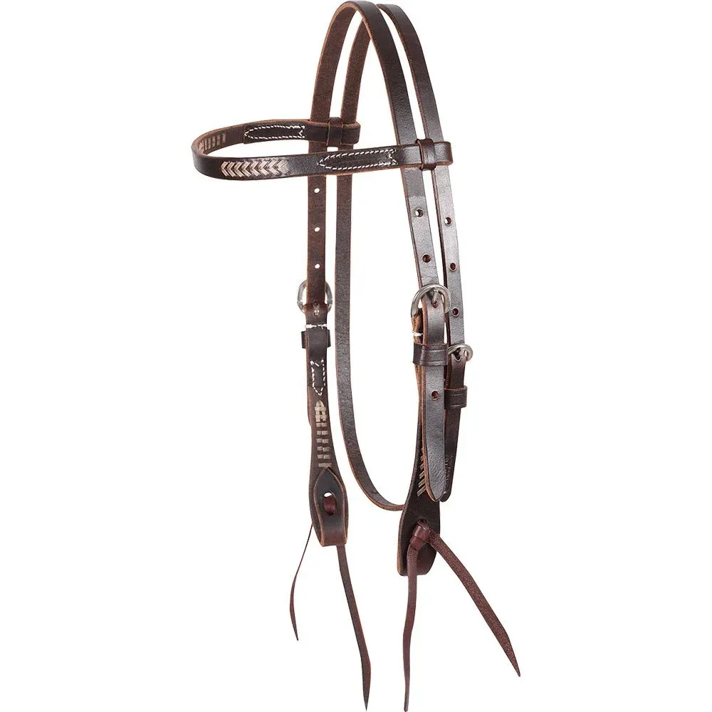 Martin Saddlery Rawhide Laced Chocolate Browband Headstall