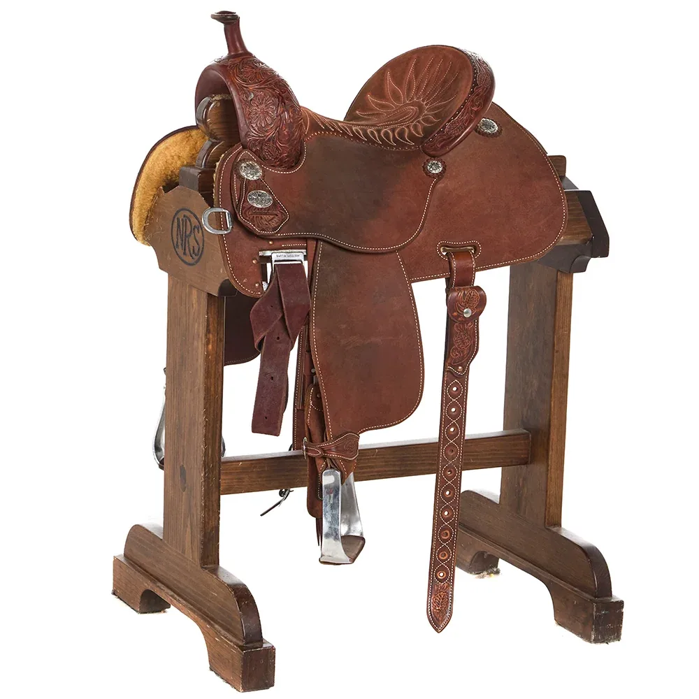 Martin Saddlery Used 14.5in Crown C 1/3 breed Floral Barrel Saddle