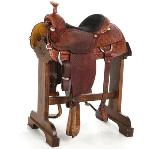 Martin Saddlery Used 14in Waffle Stamp with Rope Border Team Roper