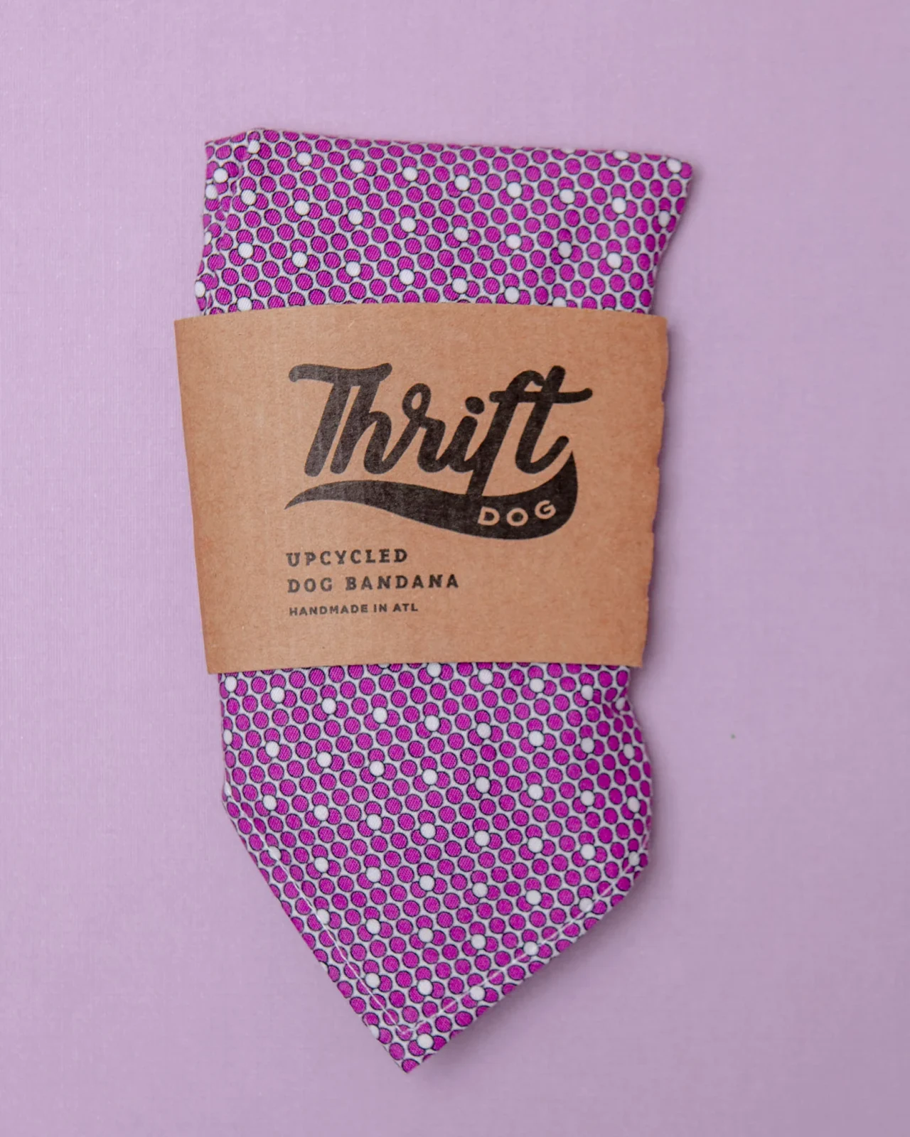 Matching Face Mask & Dog Bandana Set in Mulberry Pong Dot (Made in the USA) <> - Image 2