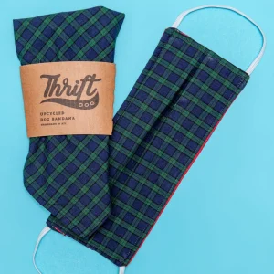 Matching Face Mask & Dog Bandana Set in Blackwatch Plaid