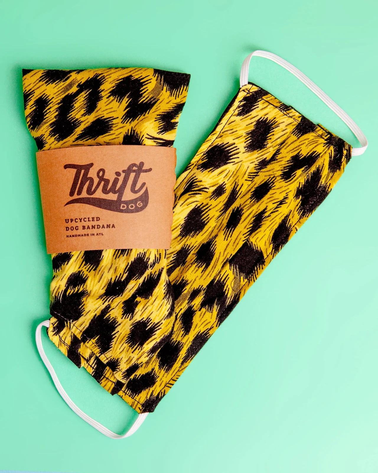Matching Face Mask & Dog Bandana Set in Electric Leopard(FINAL SALE)