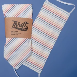 Matching Face Mask & Dog Bandana Set in Rainbow Stripe (Made in the USA) (FINAL SALE)