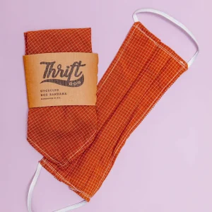 Matching Face Mask & Dog Bandana Set in Terra Cotta Check