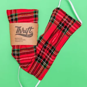 Matching Face Mask & Dog Bandana Set in Tinsel Tartan