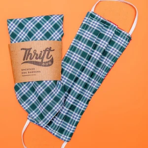Matching Face Mask & Dog Bandana Set in Wintergreen Check